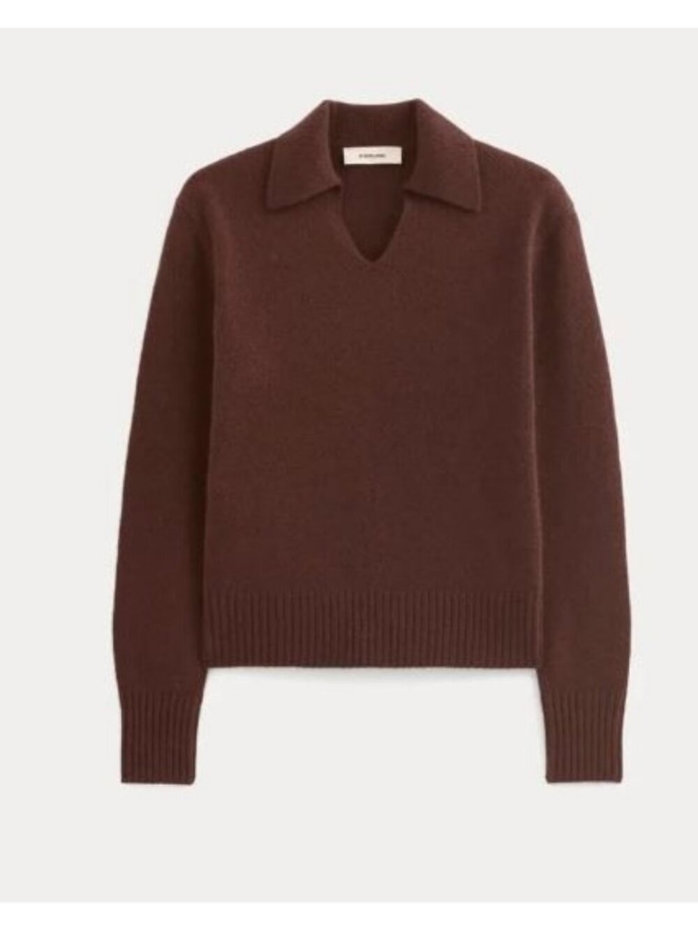 Everlane The Cashmere Polo Sweater Dark Mahogany Brown Size XL NWT